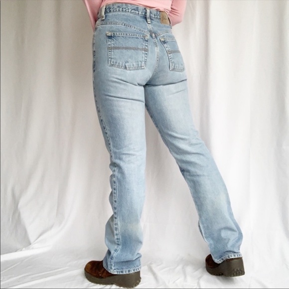 Vintage 90s Cotton Baggy Mid Rise Bootcut Jeans 32 - Picture 7 of 8